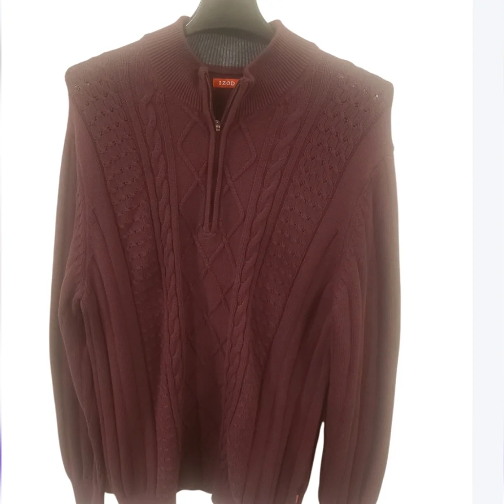 Izod Men's Thicken Zipper Pullover  Sweater